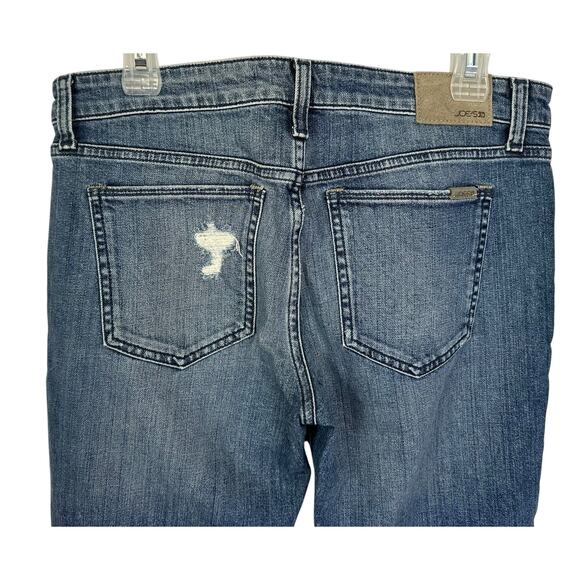 Joe's The Smith Straight Ankle Jeans Blue Denim Applique Ripped Size 27 - Picture 11 of 14
